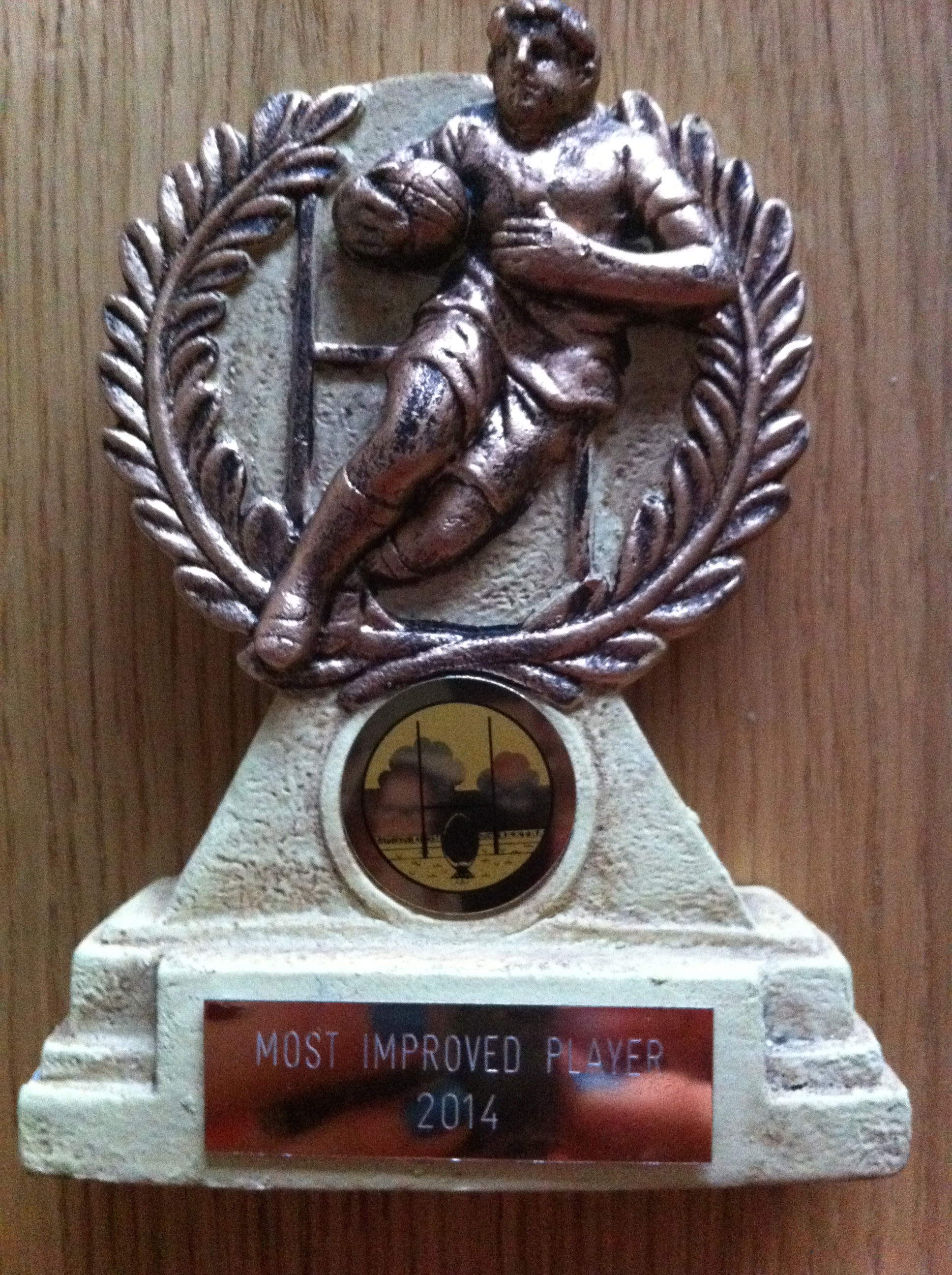 Rugby, trophy, son