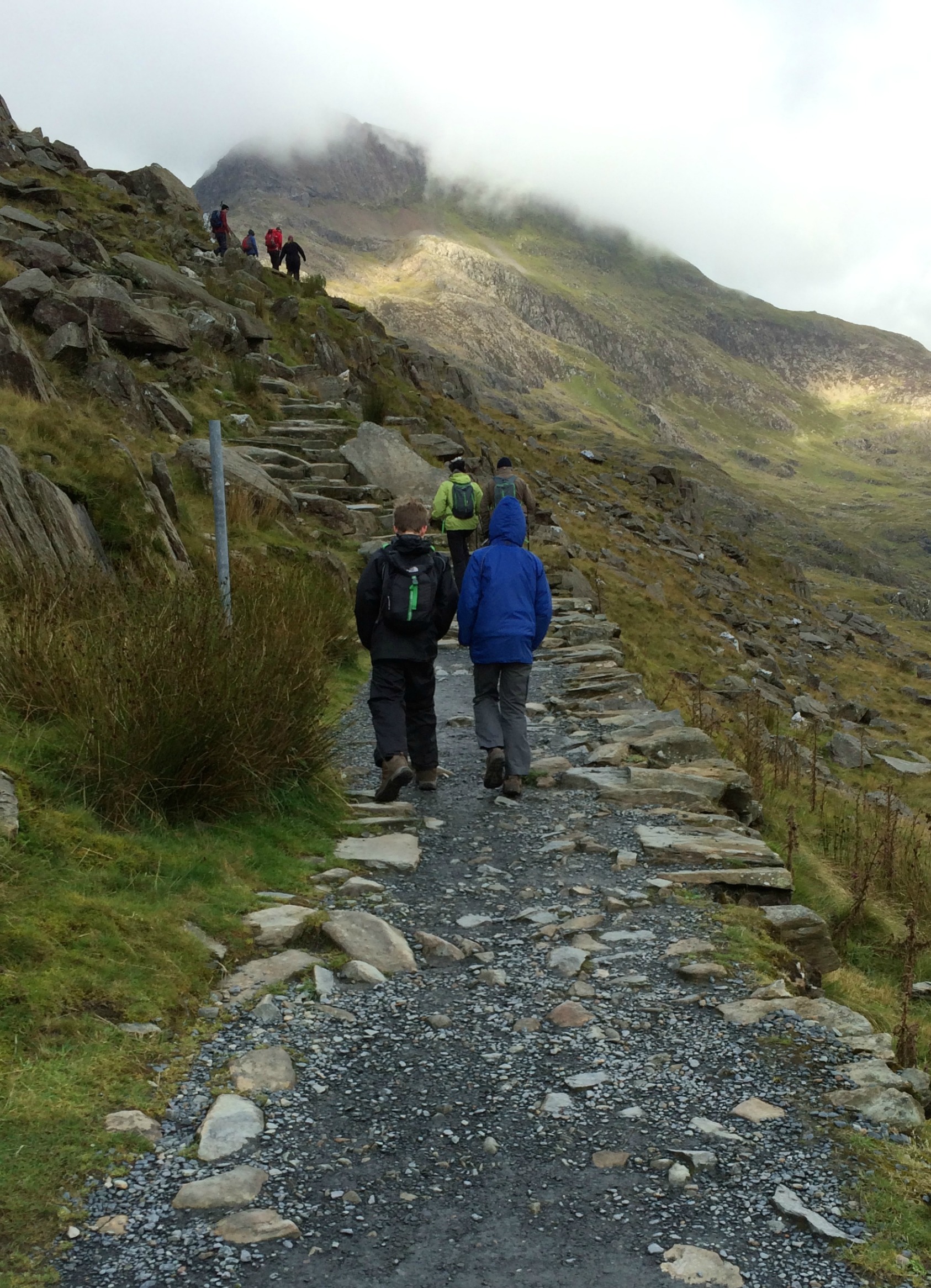 Boys, sons, climbing, walking, Snowdon, Loud 'n' Proud