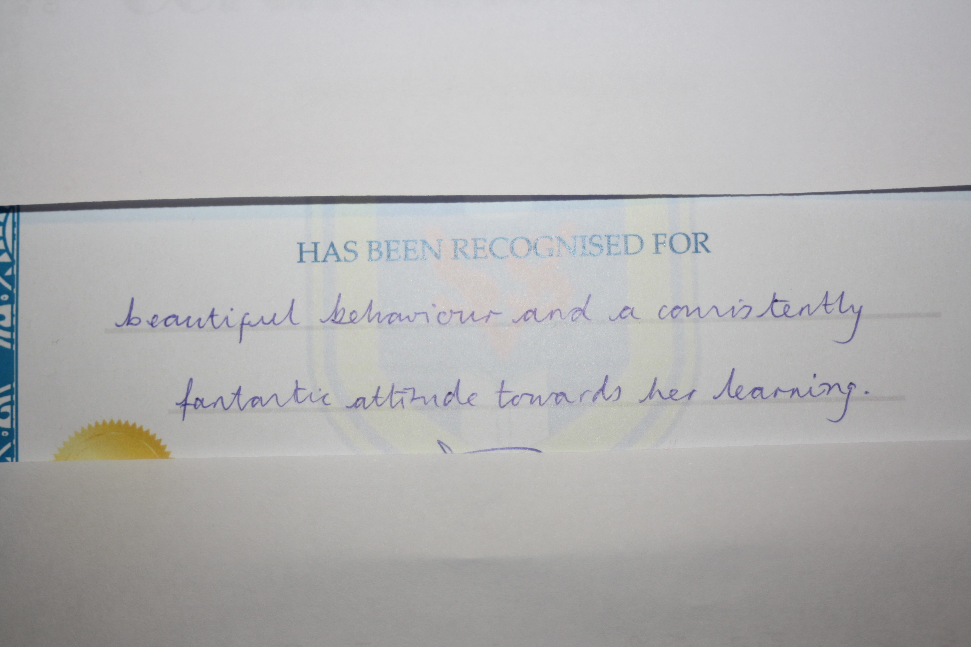 Daughter, Certificate