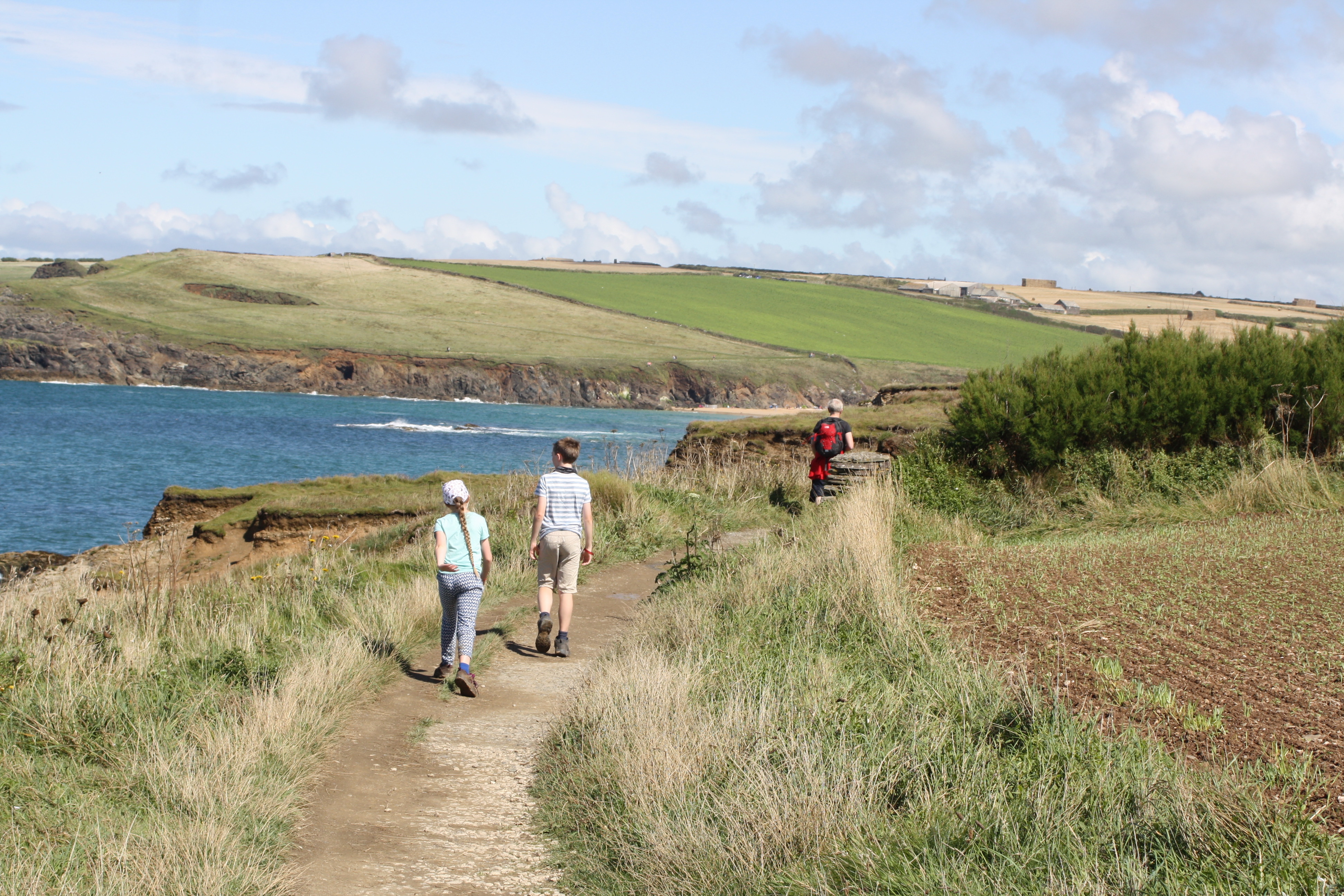 Walking, Hiking, Son, Daughter, Coast Path, South West Coast Path, Cornwall
