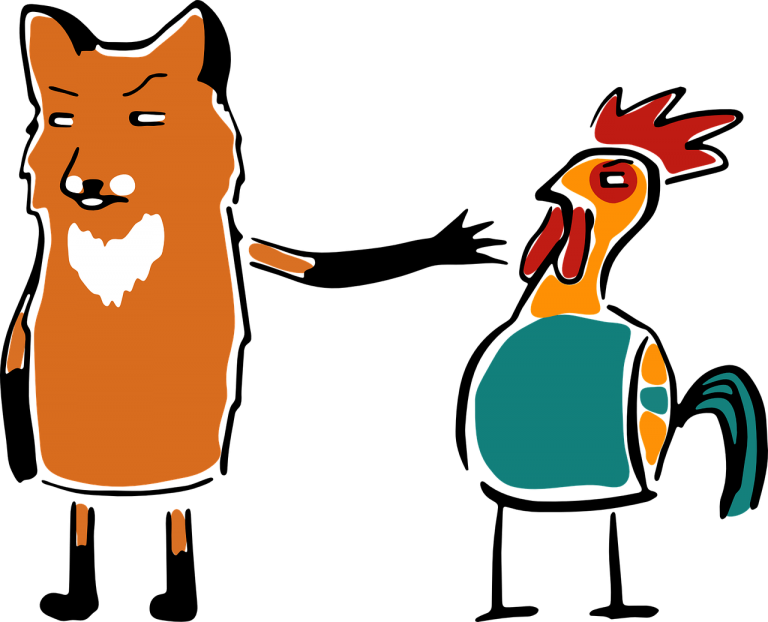 My kids – the fox, the chicken and the grain
