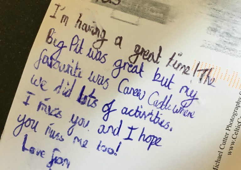 Postcard, School trip, Daughter, Silent Sunday, My Sunday Photo