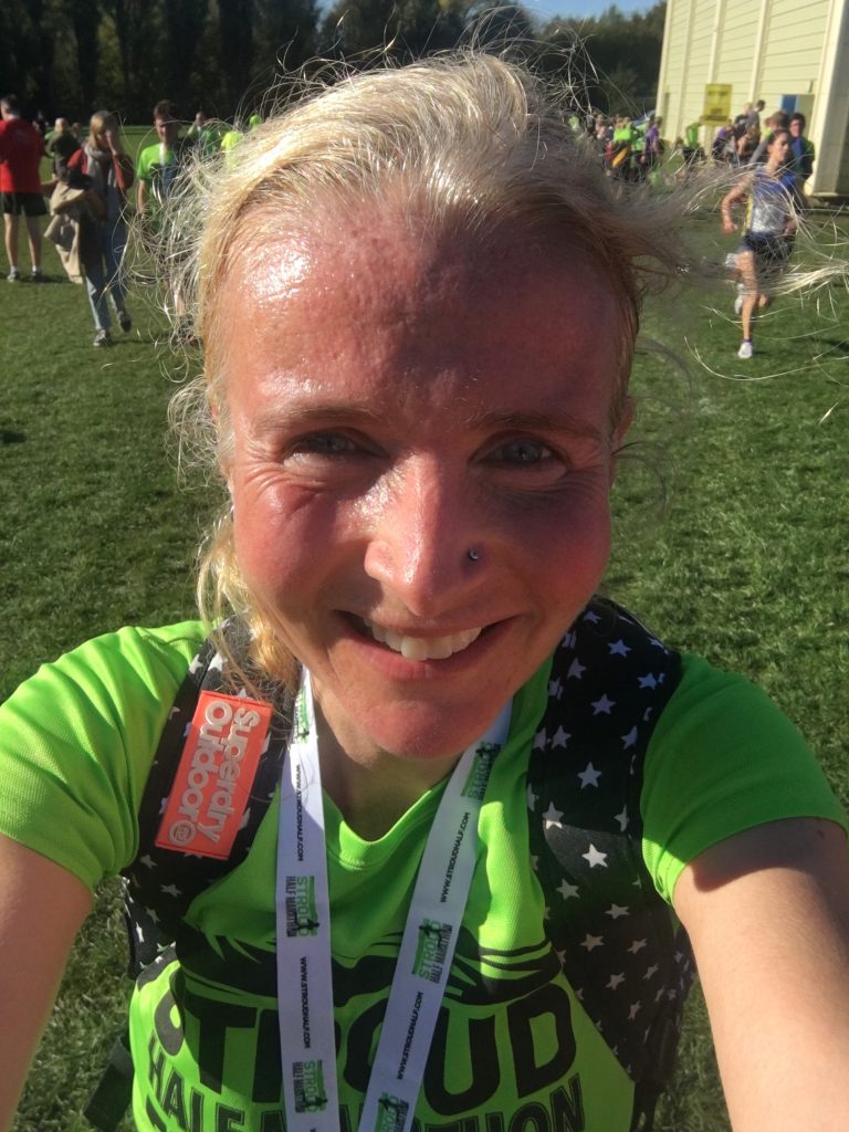 Stroud half marathon, Finisher, Selfie, Signing up for my first marathon