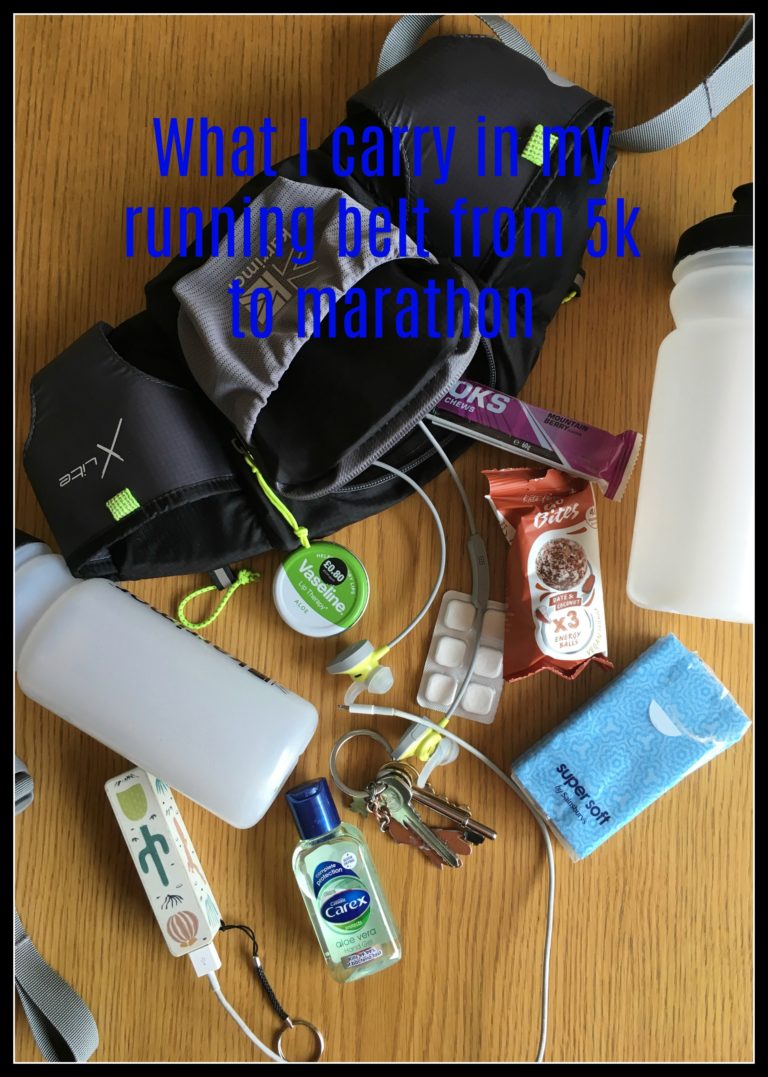Running belt, Running, Marathon, 5k, Half marathon, Training, What I carry in my running belt from 5k to marathon