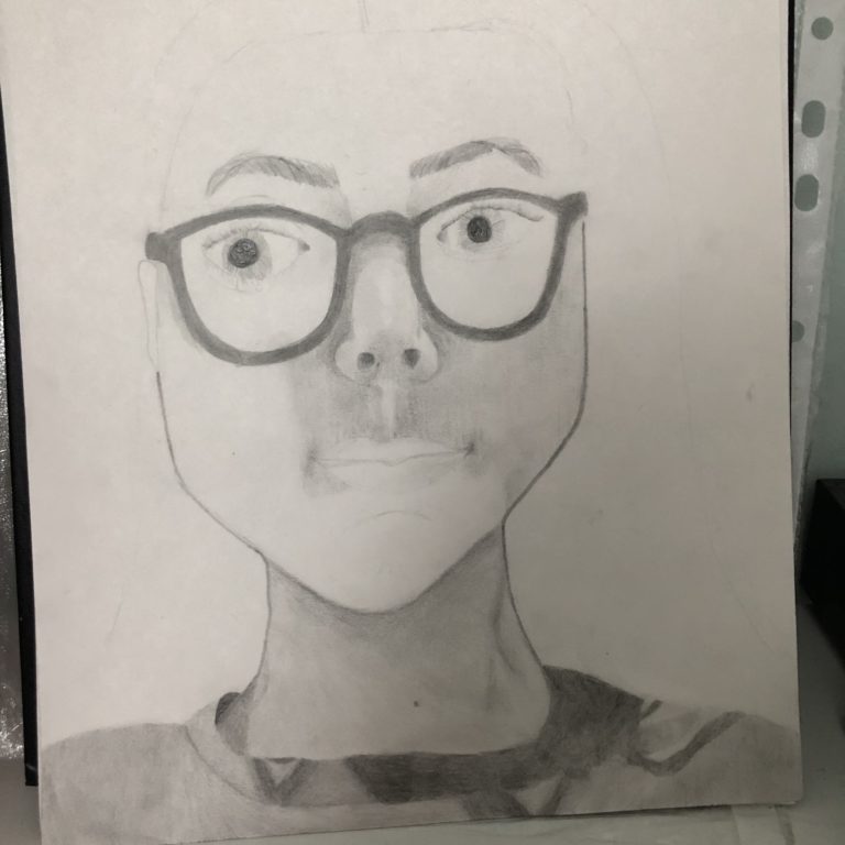 Self portrait, Daughter, Drawing, Artwork, Silent Sunday, My Sunday Snapshot
