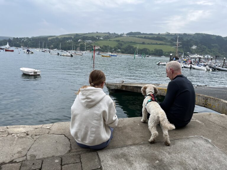Salcombe, Devon, Estuary, Boats, Dog, Cockapoo, Husband, Daughter, Man, Teenage girl, Silent Sunday, My Sunday Photo