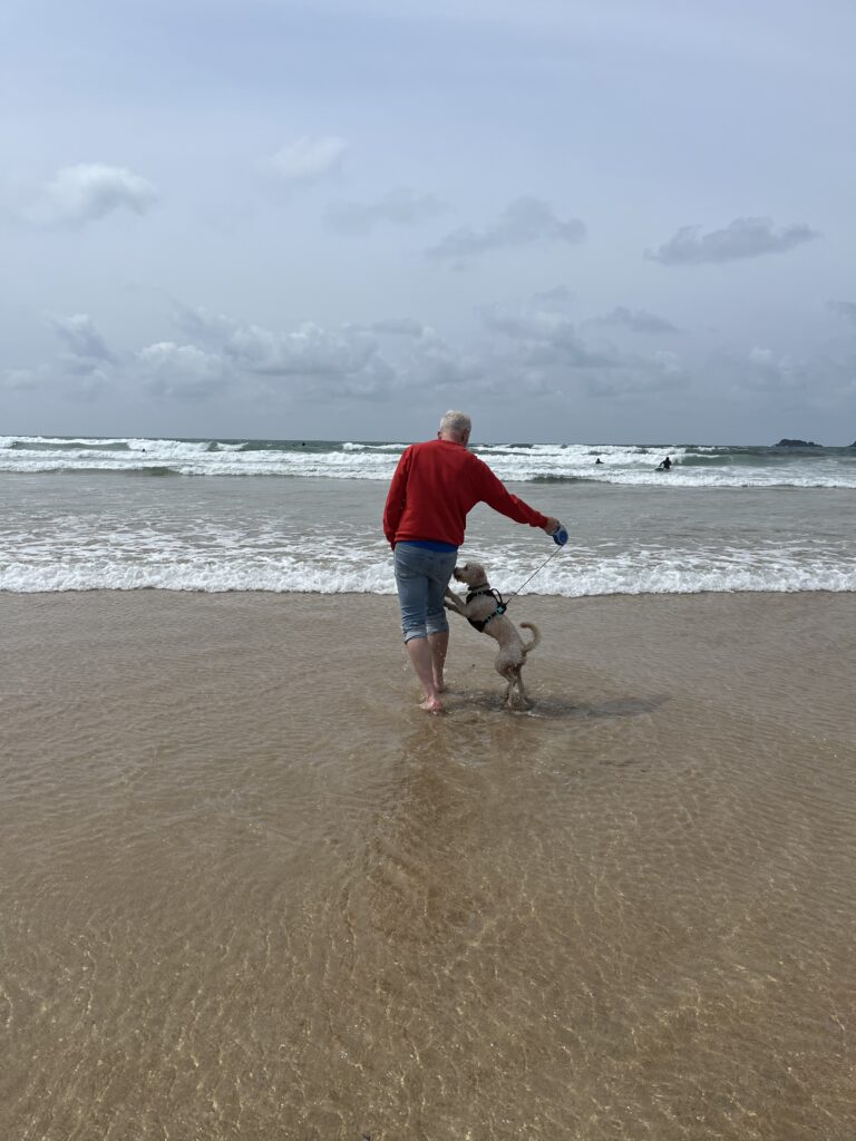 Beach, Padstow, Cornwall, Husband, Cockapoo, Hetty, Dog, Silent Sunday, My Sunday Photo