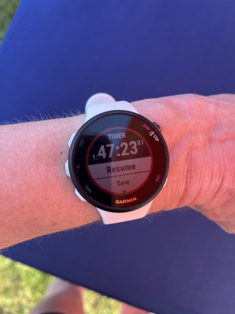 Stroud half marathon, Stroud half marathon time, Running, Runner, Stroud half marathon PB, Close-up of watch displaying the time 1:47:23