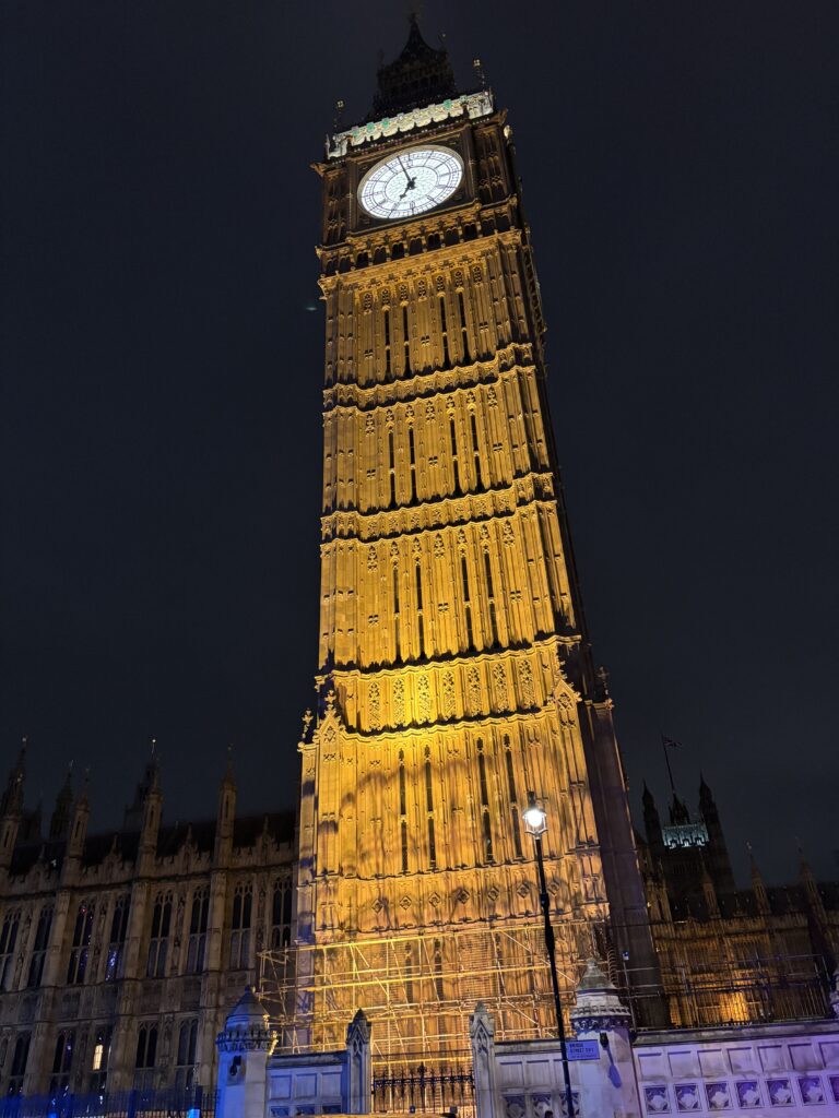 Big Ben, London, Silent Sunday, My Sunday Photo, Big Ben a very tall clock tower is lit up against a dark sky
